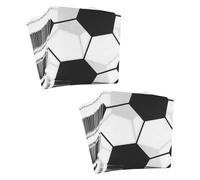 CHROMACRAFT 40 Serviettes De Football, Serviettes d'anniversaire pour Enfants, Serviettes Imprimées De Football, Serviettes Carrées De Football pour Anniversaires d'enfants, Vacances, Fêtes