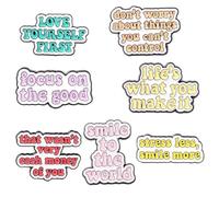CHROMACRAFT 7 Pièces Broches De Phrases Anglaises et Lettres Inspirantes - Décorations De Vêtements Créatives