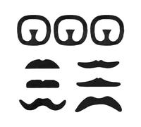 CHROMACRAFT Barbes Artificielles 9 Pièces, Accessoires De Jeu De Rôle, Accessoires De Mascarade, Barbes Amusantes Créatives, Barbes Simulées Auto-Adhésives