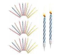 CHROMACRAFT Bougies d'anniversaire 30 Pièces, Multicolores, Modernes, Intérieur, Cire, 16x9 cm, Classique, Vacances