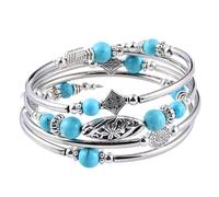 CHROMACRAFT Bracelet Multicouche 1 Pièce, Bracelet Vintage, Bracelet Empilage, Bijoux Bohème, Bijoux Femme