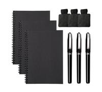 CHROMACRAFT Cahiers 3 Pièces, Pinces À Stylo 3 Pièces Et Stylos Gel 3 Pièces, Cahiers Simples, Fournitures d'apprentissage Et De Bureau, Outils D'Écriture