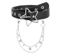 CHROMACRAFT Ceinture Étoile Et Chaîne De Pantalon En Métal, Accessoire De Personnalité À La Mode En Cuir Pu