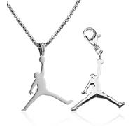 CHROMACRAFT Collier D'Élément De Basket-Ball 1 Pièce Et Pendentif D'Élément De Basket-Ball 1 Pièce, Bijoux Personnalisés À La Mode, Bijoux en Acier Inoxydable, Bijoux De Style Punk