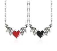CHROMACRAFT Collier Gothique Punk 2 Pièces, Chauve-Souris d'amour, Bijoux Créatifs, Accessoires Vestimentaires Unisex