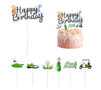 CHROMACRAFT Inserts De Gâteau sur Le Thème du Golf 2 Pièces, Inserts De Gâteau Créatifs, Décorations De Fête d'anniversaire sur Le Thème Sportif, Fournitures De Fête