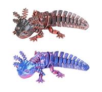 CHROMACRAFT Lot de 2 jouets axolotl, figurines créatives de salamandres miniatures imprimées en 3D, ornements d'animaux mignons, ornements de bureau pour la décoration