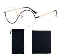 CHROMACRAFT Lunettes Asymétriques 1 Pièce, avec Sac À Lunettes 1 Pièce Et Tissu À Lunettes 1 Pièce, Lunettes À Monture Ronde, Lunettes De Personnalité Créative, Accessoires Vestimentaires