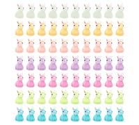 CHROMACRAFT Ornements De Lapin Lumineux 70 Pièces, Petits Ornements en Résine, Ornements De Dessin Animé Mignons, Ornements De Jardin, Jouets pour Enfants