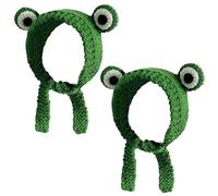 CHROMACRAFT Pack De 2 Chapeaux Tricotés En Forme De Grenouille, Chapeaux Tricotés Drôles, Chapeaux Tricotés De Dessin Animé Mignon, Accessoires De Cosplay