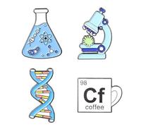 CHROMACRAFT Pack De 4 Broches Biologie, Broches Décoratives en Métal, Broches Cadeaux, Broches Créatives Personnalisées, Broches Dessin Animé