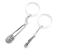 CHROMACRAFT Porte-Clés Microphone 2 Pièces, Mini Pendentif Microphone, Porte-Clés Créatif, Cadeau pour Amateur De Musique