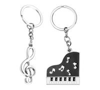 CHROMACRAFT Porte-Clés Notes De Piano 2 Pièces, Thème Musique, Rétro, Cadeau