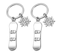 CHROMACRAFT Porte-Clés Snowboard 2 Pièces, Porte-Clés Créatifs, Porte-Clés Thème Sports d'hiver, Porte-Clés Cadeaux