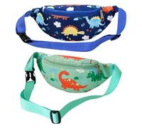 CHROMACRAFT Sac banane de dinosaures 2 pièces avec dessins animés mignons, accessoire de voyage en plein air portable pour enfants