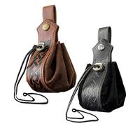 CHROMACRAFT Sacs De Taille Rétro 2 Pièces, Sacs De Taille en Cuir PU, Sacs De Taille Portables, Sacs De Taille À Cordon, Accessoires Vestimentaires