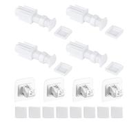 CHROMACRAFT Supports De Store 4 Pièces Et Crochets De Tringle À Rideau 4 Pièces, Accessoires De Rideaux, Installation De Store sans Perçage, Accessoires pour La Maison