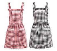 CHROMACRAFT Tablier À Carreaux 2 Pièces Résistant À l'huile Cuisine et Ménage Style Rétro
