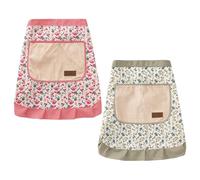 CHROMACRAFT Tabliers Floraux 2 Pièces, Tabliers pour Femmes, Tabliers De Cuisine, Tabliers Doux Et Respirants, Tabliers Résistants À l'huile, Fournitures De Cuisine