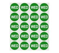ChromaLabel Étiquettes rondes amovibles de 2,5 cm, 420 autocollants par paquet, vert, mercredi