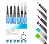 CHROMATEK aquapens Lot de 6 stylos pinceaux à Eau pour Peinture avec 6 Pointes différentes - Stylos pinceaux Aquarelle Portables pour Artistes