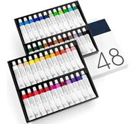 CHROMATEK Kit de peinture aquarelle - Kit de 48 pièces pour adultes, débutants et artistes professionnels - 48 tubes d'aquarelle liquide de 12 ml - Couleurs vives riches en pigments - Fournitures