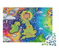 Chromatic British Météo Chaos Carte Puzzle en Bois Imperméable DIY Puzzles De 1000 Pièces pour Adultes Coloré De Décoration pour La Maison