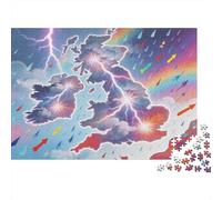 Chromatic British Météo Chaos Carte Puzzle en Bois Imperméable Puzzles De 1000 Pièces pour Adultes Cadeaux Coloré De Décoration pour La Maison