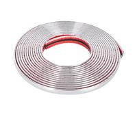 Chrome Bande de Garniture Voiture, Baguette Adhesive Chrome pour Carrosserie Fenêtre Décoration Argent pour Auto, Couverture de Protection du Bord de Porte de Voiture (10 mm x 5 m)