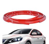 Chrome Bande de Garniture Voiture, Rouge autocollants à rayures en aluminium, Profil Adhésif Antérieur, Postérieur pare-chocs, Adhesive pour Carrosserie Décoration Extérieure, 12mm*5M