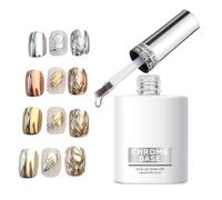 Chrome Base - 15ml Mirror Finish Nail Gel, Soak Off UV LED Coating