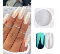 Chrome Chrome Nail Powder Mirror Mirror Powder Pearl Nail Art Powner avec 2 PCS Sticks Sticks for Home DIY Nail Art Decoration Salon Nail 2PCS