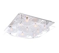 Chrome éclairage plafonnier cristaux de verre salon lampe carrée
