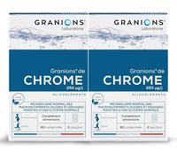 Chrome GRANIONS - 250 µg - Fabriqué en France - Maintien d'une glycémie normale - Coupe Faim - Lot de 2 x 60 comprimés