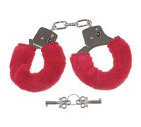 CHROME MÉTAL FOURRURE ROUGE AMOUR ARGENT MENOTTES DÉGUISEMENTS HEN PARTY / BRAME