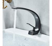Chrome Noir Bassin Robinets Salle De Bains Mitigeurs D'eau En Laiton Lavabo Robinet Mitigeur Un Trou Bain Évier Grue Robinet(Black Bronze)