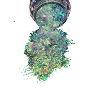 Chrome ongle Flocons d'opale for Nail Art, miroir magique holographique, poudre à haute brillance, sirène irisée, poussière de Pigment chromé, 0.1g pour Manucure(FT230-5)