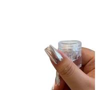 Chrome ongle Poudre à ongles miroir clair de lune, perle blanche, paillettes, aurore, Pigment brillant, poussière chromée, fournitures de décoration for Nail Art pour Manucure(Color-01)