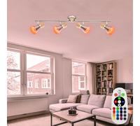 Chrome Plafonnier LED Intensité Variable RGB Télécommande Ess Projecteur Mobile