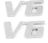 Chrome Poli V6 Aile Autocollant Métal Autocollant Emblème Garniture Badge 2 pièces