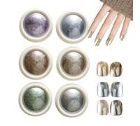 Chrome pour les ongles, poudre de paillettes à ongles, 6 couleurs Miroir Effet Fingernail Chrome, Poudre de peinture à ongles chatoyante pour le festival, les rencontres, le maquillage, l'Halloween