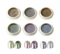 Chrome pour les ongles, poudre de paillettes à ongles - 6 couleurs paillettes Fingernail Chrome,Poudre de pigment à clou pour petite amie, épouse, amie, sœur, fille