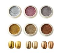 Chrome pour les ongles, poudre de paillettes à ongles | 6 couleurs paillettes pigment pigment pour les paillettes,Shimmer Nail fournit de la poudre pour le festival, les rencontres, le maquillage, l'H