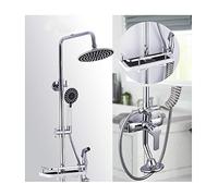 Chrome Shower System with Cold and Hot Water Wall Mounted Shower Faucet Set Multifunction Shower Combo Set with Shower Head, 3 Function Handheld Shower, 3 Function Bathtub Spout, Bidet Spray
