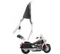 Chrome Sissy Bar Backrest for Harley Heritage Classic FLHC Street Bob FXBB 2018-2023, Softail Standard 18-23, Softail Slim FLSL Deluxe FLDE 18-21 Passenger Backrest Rear Pad [23 Inches]