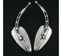 Chrome Skull Side Mirrors for 1984 and up for Harley Davidson Softtail Slim Fat Boy Heritage Softail Classic Deluxe Breakout Night Road Special
