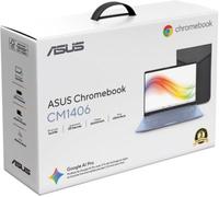 Chromebook ASUS CM1406 Bleu Iridescent 14"Tactile MediaTek 8 Go RAM DDR5 eMMC 128Go Google AI Pro housse incluse