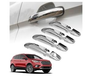 CHROMEMASTER | Coques de Poignées de Porte Extérieures Compatibles avec Ford Kuga PRE-FL 2013-2017 | Acier inoxydable ; Couleur: Chrome ; Protection et Nouveau Look pour vos Poignées de Porte ; 8 pcs