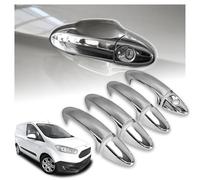 CHROMEMASTER | Coques de Poignées de Porte Extérieures Compatibles avec Ford Transit Courier 2014-2023 | Acier inoxydable ; Chrome ; Protection et Nouveau Look pour vos Poignées de Porte ; 8 pcs