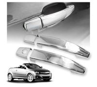 CHROMEMASTER | Coques de Poignées de Porte Extérieures Compatibles avec Opel Tigra Coupé 2004-2009 | Acier inoxydable ; Couleur: Chrome ; Protection et Nouveau Look pour vos Poignées de Porte ; 4 pcs